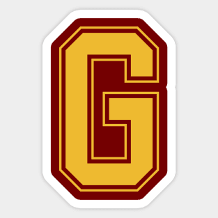 Monogram Red Yellow College House Initial G Sticker